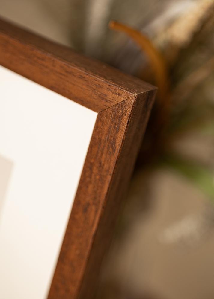 Ramka Hermes Teak 60x80 cm - Passe-partout Biały 49,3x68,5 cm