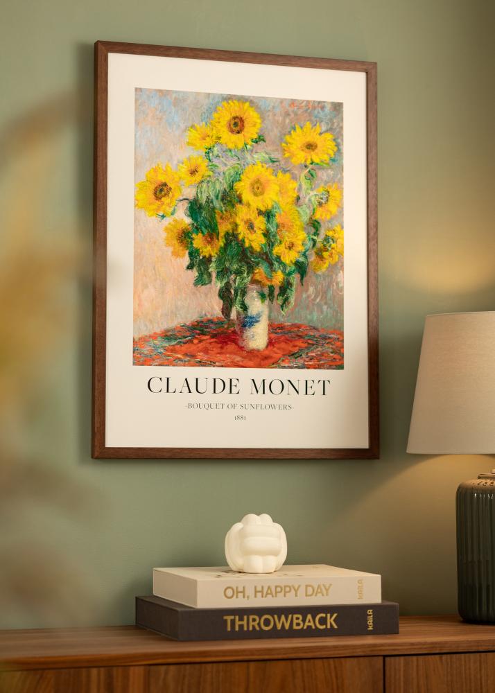 Ramka Hermes Teak 60x80 cm - Passe-partout Biały 49,3x68,5 cm