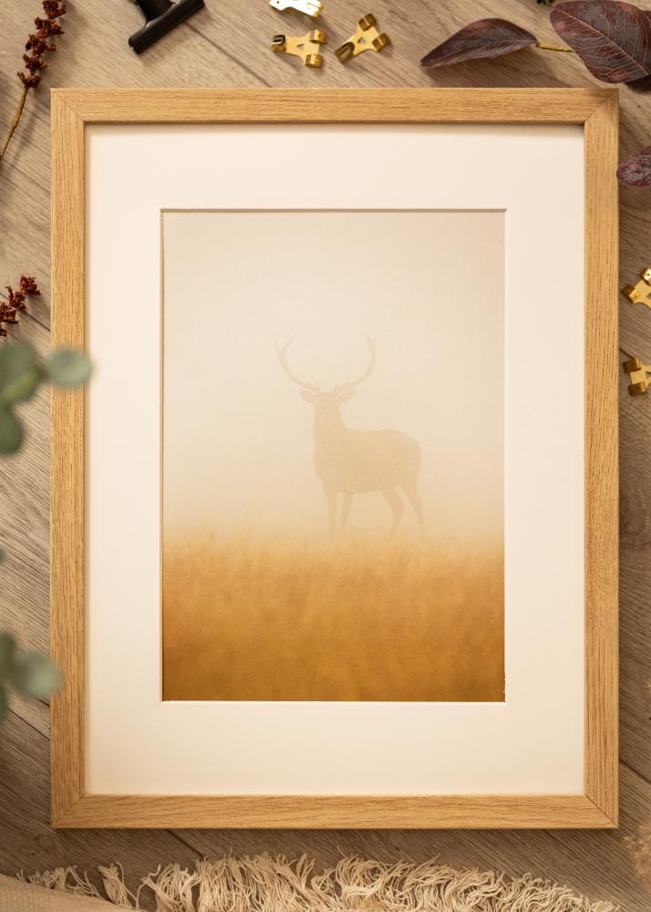 Ramka Hermes Dąb Naturalny 40x50 cm - Passe-partout Biały 29,7x42 cm