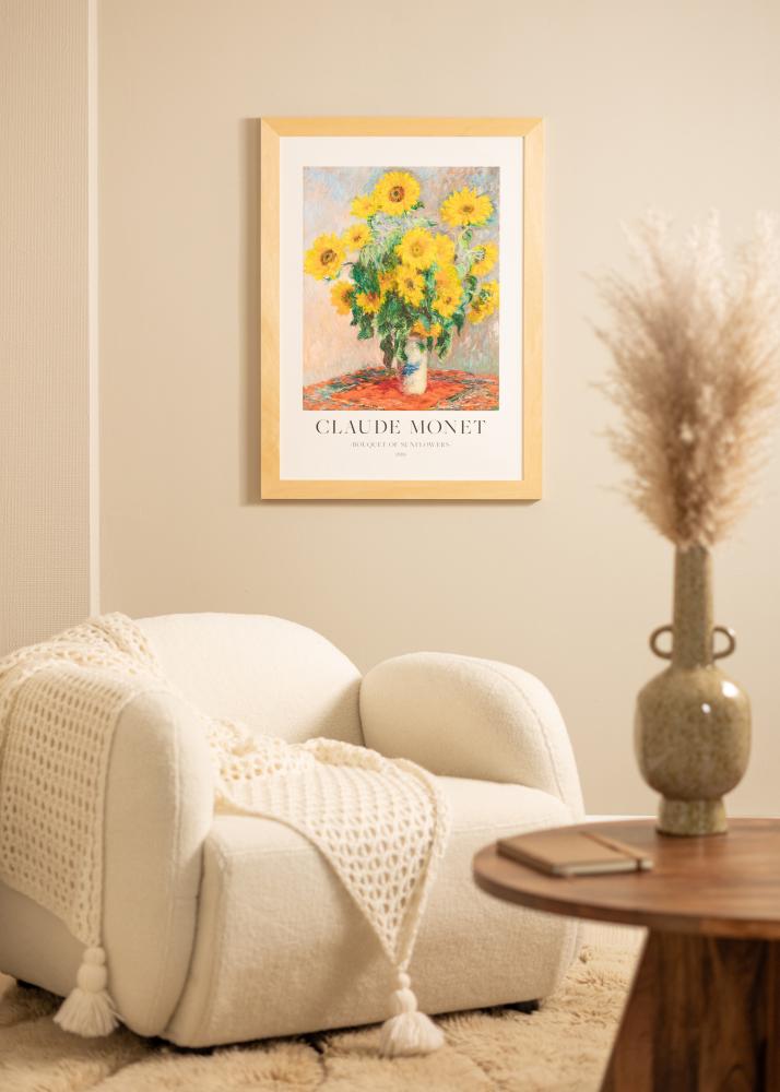 Ramka Juno Drewno 40x50 cm - Passe-partout Biała 30x38 cm