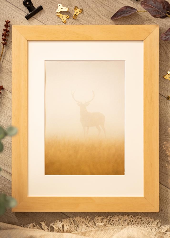 Ramka Juno Drewno 40x50 cm - Passe-partout Biała 30x38 cm