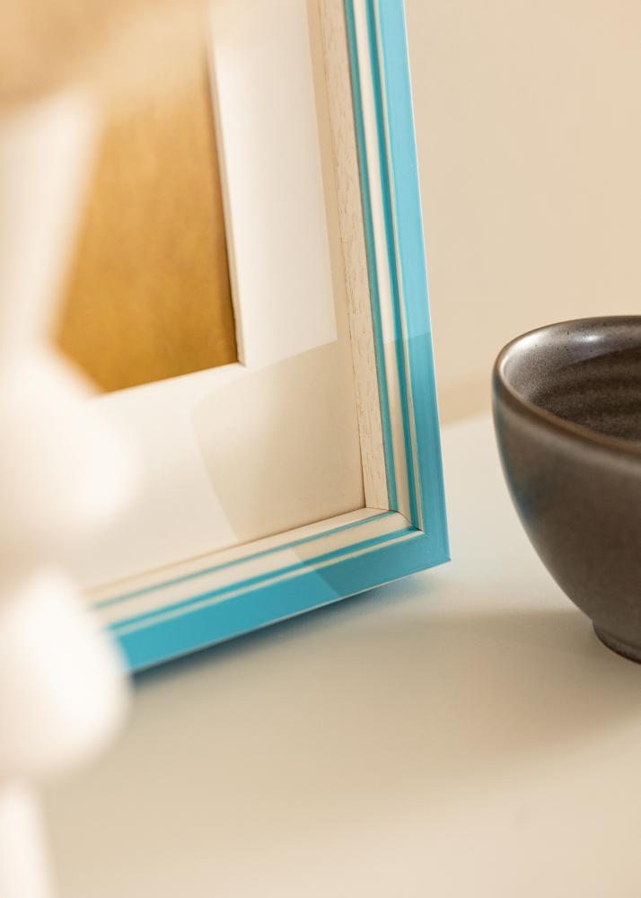 Ramka Diana Jasnoniebieska 30x40 cm - Passe-partout Biała 8x12 cali