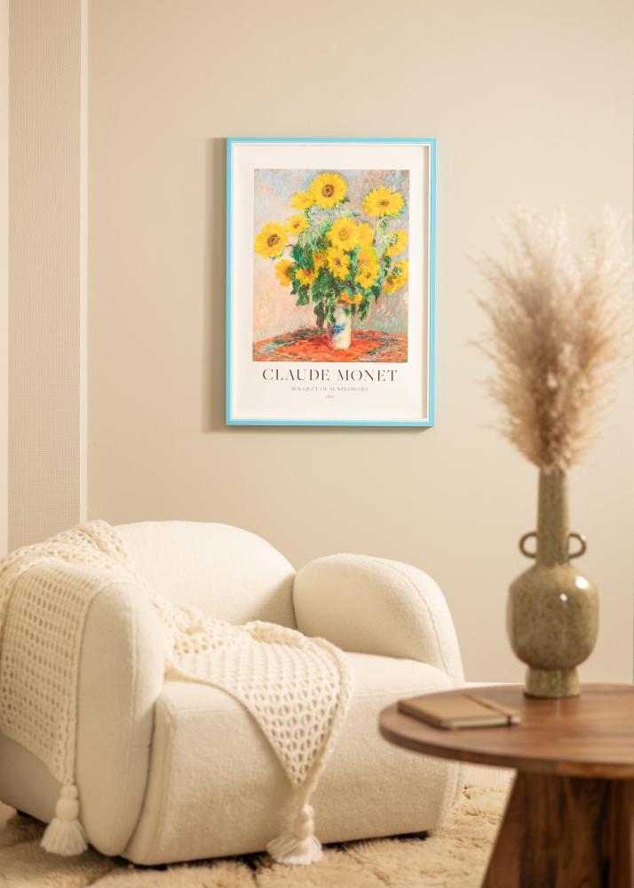 Ramka Diana Jasnoniebieska 30x40 cm - Passe-partout Biała 8x12 cali