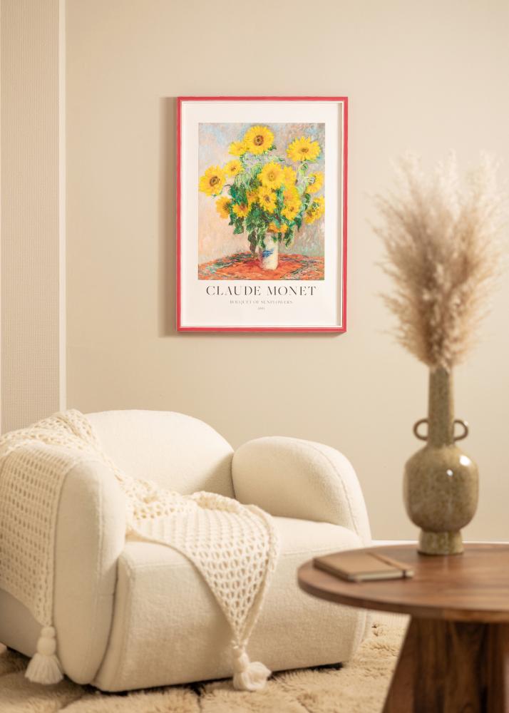 Ramka Diana Czerwona 45x60 cm - Passe-partout Biała 35x50 cm