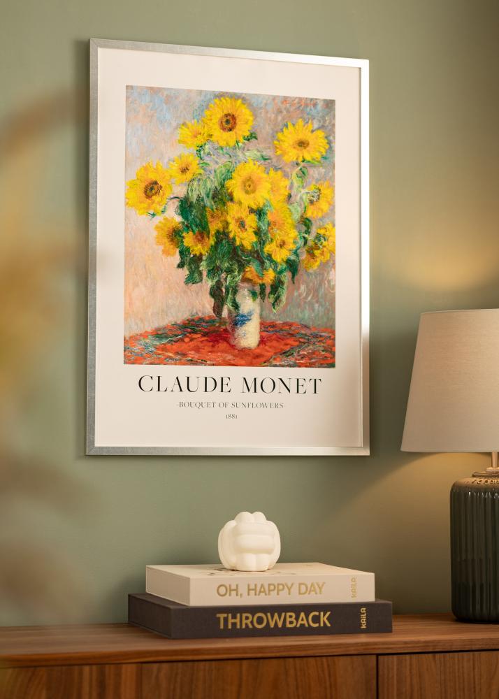 Ramka Minerva Srebrny 20x20 cm - Passe-partout Biały 4x4 cale