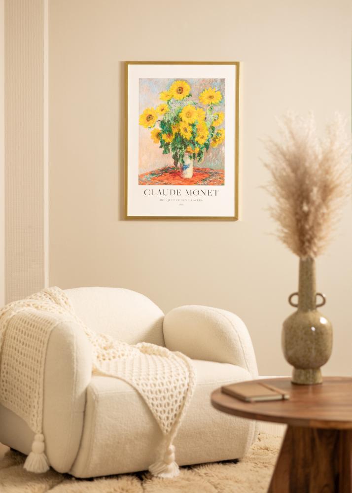 Ramka Minerva Złoto 40x50 cm - Passe-partout Biała 28x38 cm