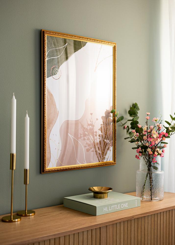 Ramka Swirl Złoto 50x70 cm - Passe-partout Biały 40x60 cm