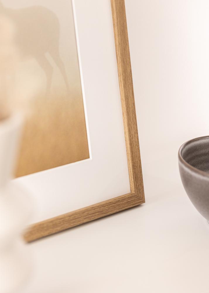 Ramka Modern Teak 40x50 cm - Passe-partout Biały 28x35 cm