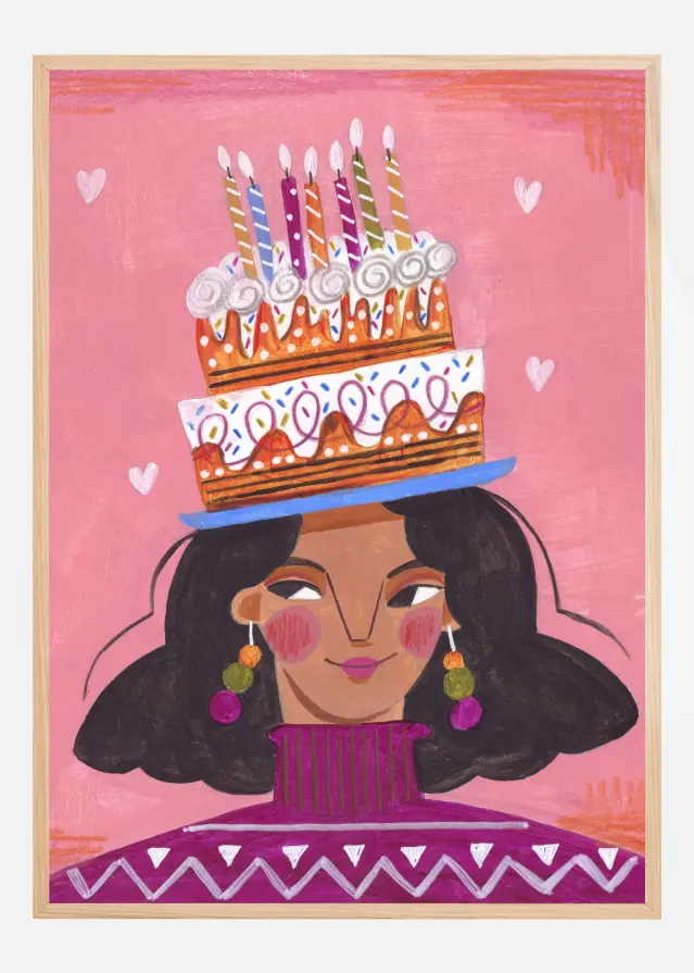 Woman with pie Plakat