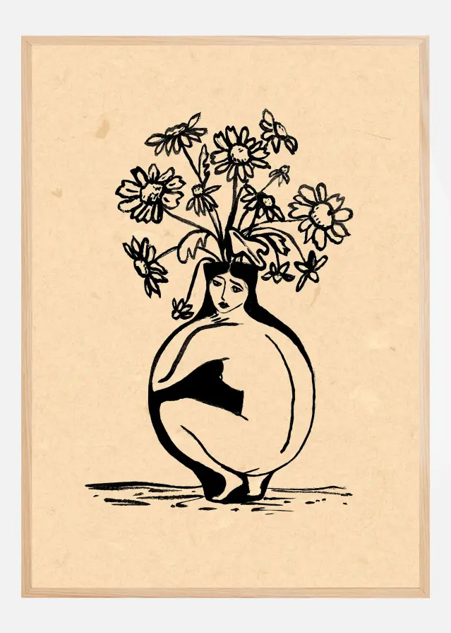 Woman in vase Plakat