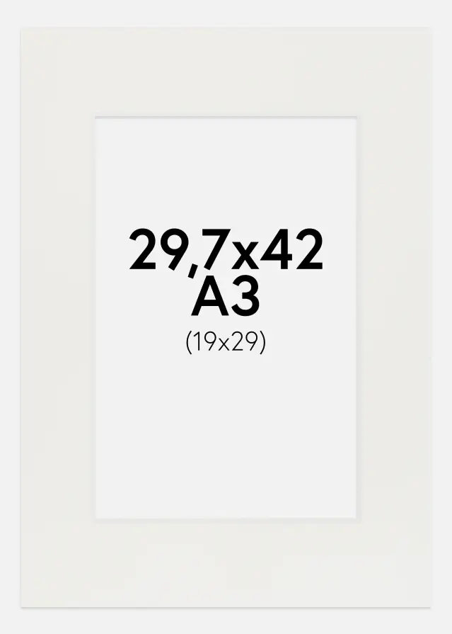 Passe-patrout Biały 3 mm Biały środek 29,7x42 cm (19x29)