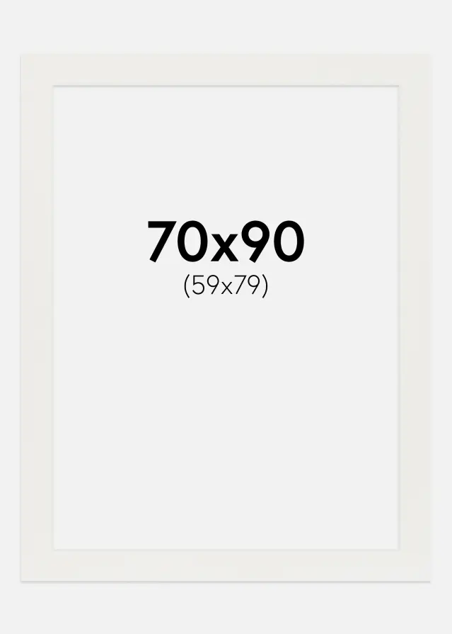 Passe-patrout Biały 3 mm Biały środek 70x90 cm (59x79)