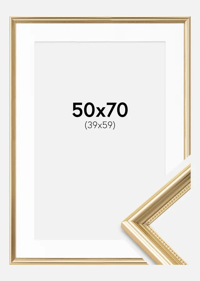 Rama Gala Złoty 50x70 cm - Passe-patrout Biały 40x60 cm