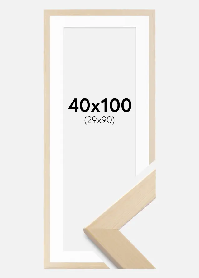 Ramka Trendline Natura 40x100 cm - Passe-partout Biały 30x91 cm