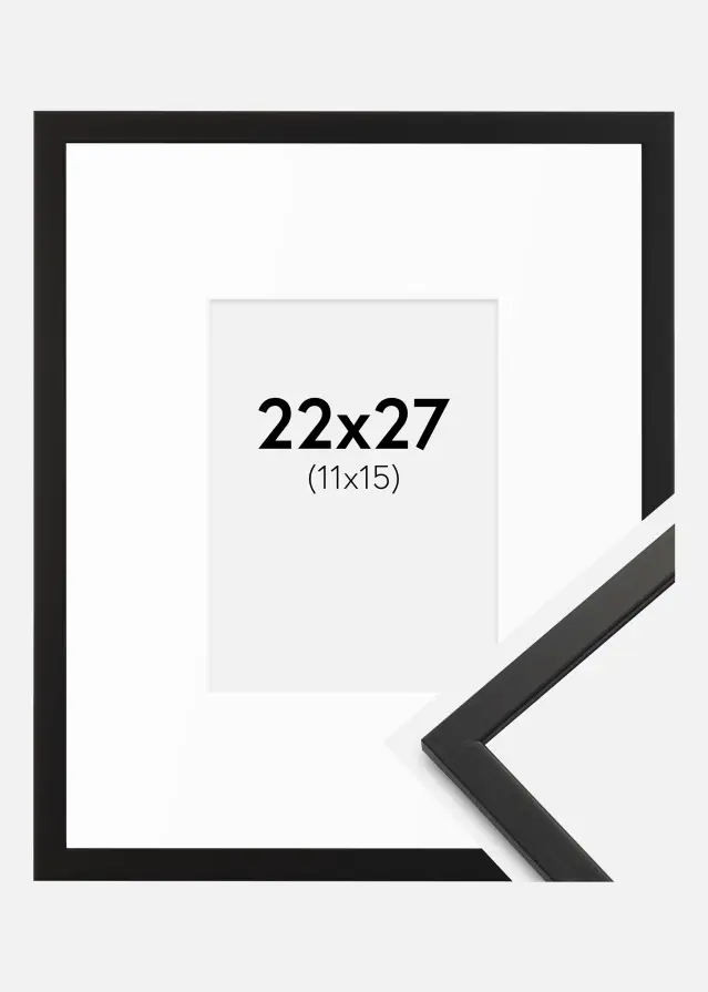 Ramka Edsbyn Czarna 22x27 cm - Passe-partout Biała 12x16 cm