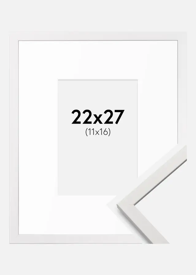 Ramka Edsbyn Biała 22x27 cm - Passe-partout Biała 12x17 cm