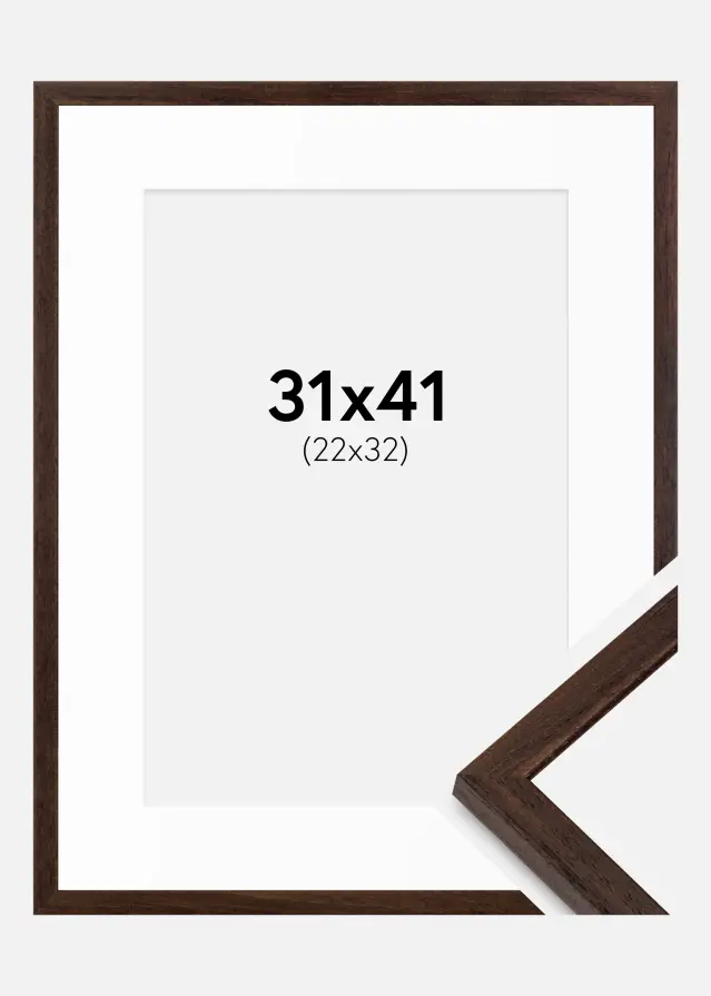 Ramka Edsbyn Orzech 31x41 cm - Passe-partout Biała 23x33 cm