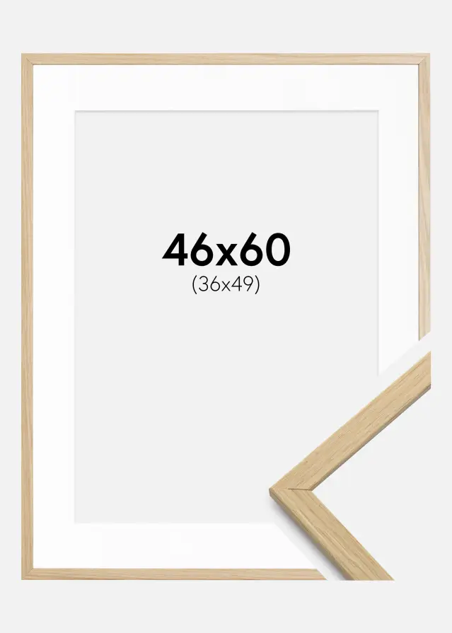 Ramka Edsbyn Dąb 46x60 cm - Passe-partout Biały 37x50 cm