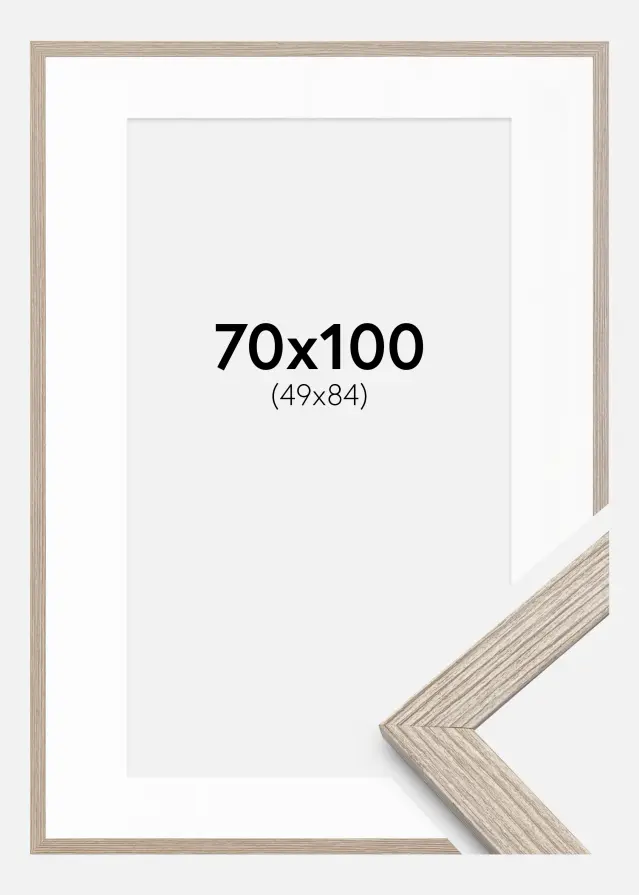 Ramka Stilren Greige Dąb 70x100 cm - Passe-partout Biały 50x85 cm