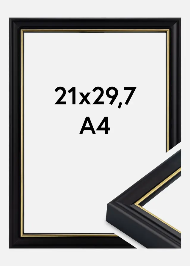 Rama Canterbury Szkło akrylowe Czarny 21x29,7 cm (A4)