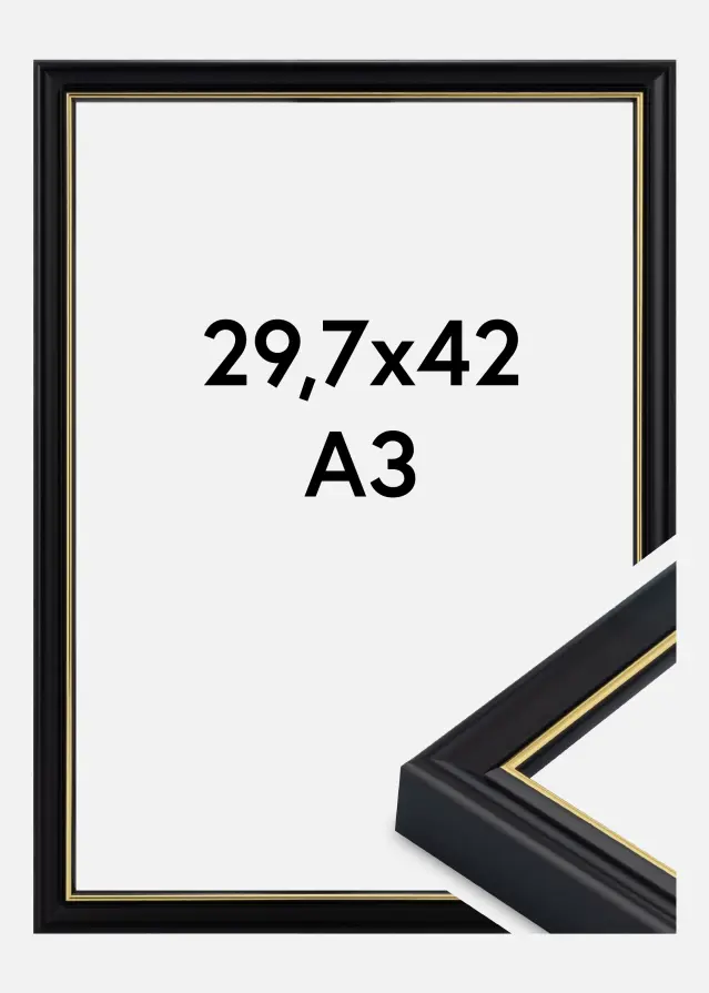 Rama Canterbury Szkło akrylowe Czarny 29,7x42 cm (A3)