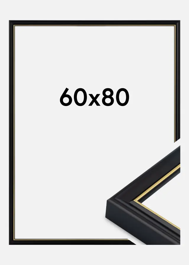 Rama Canterbury Szkło akrylowe Czarny 60x80 cm