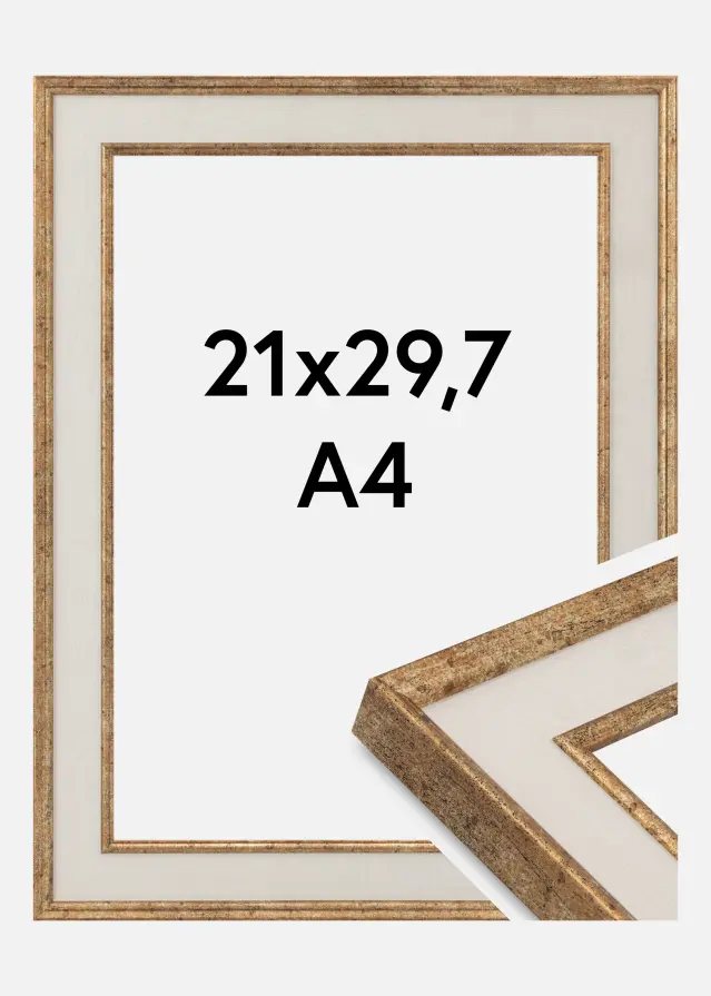 Rama Dolly Szkło akrylowe Złoto 21x29,7 cm (A4)