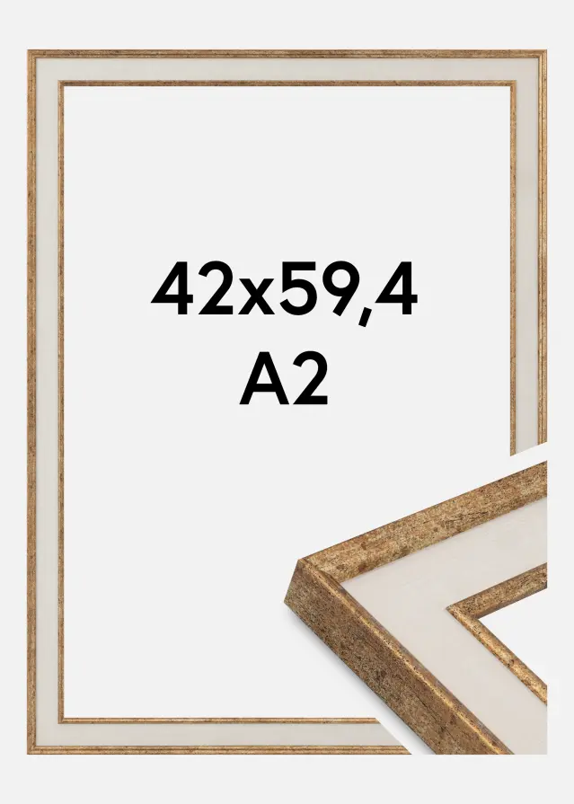 Rama Dolly Szkło akrylowe Złoto 42x59,4 cm (A2)