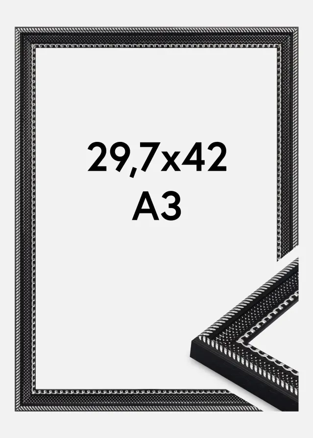 Rama Trellis Szkło akrylowe Czarny 29,7x42 cm (A3)