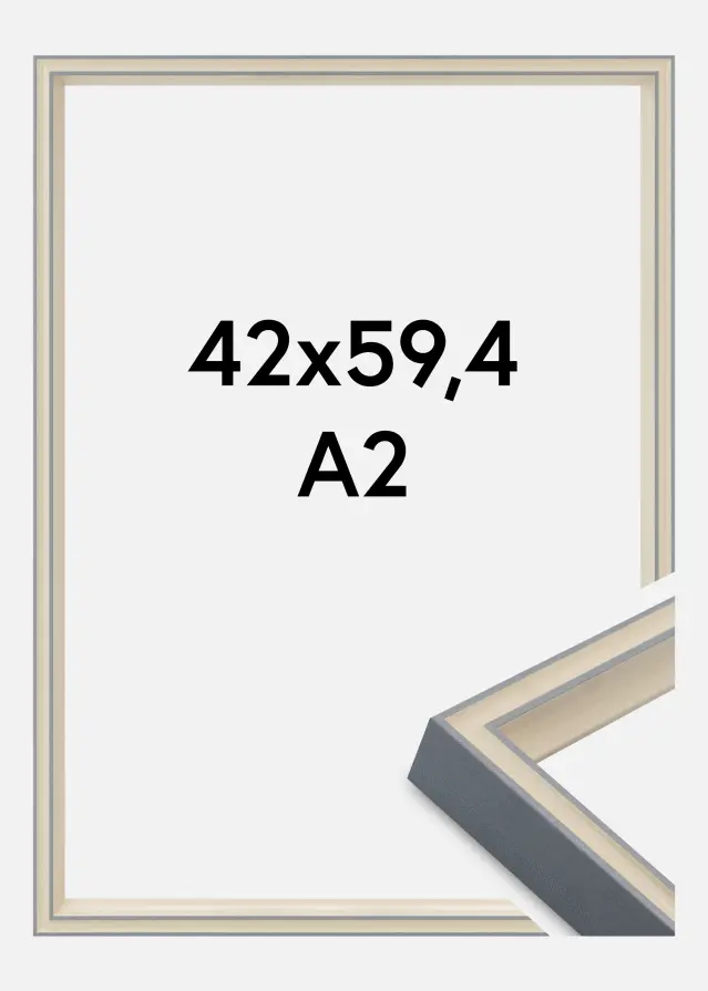 Rama Riga Szkło akrylowe Szara 42x59,4 cm (A2)