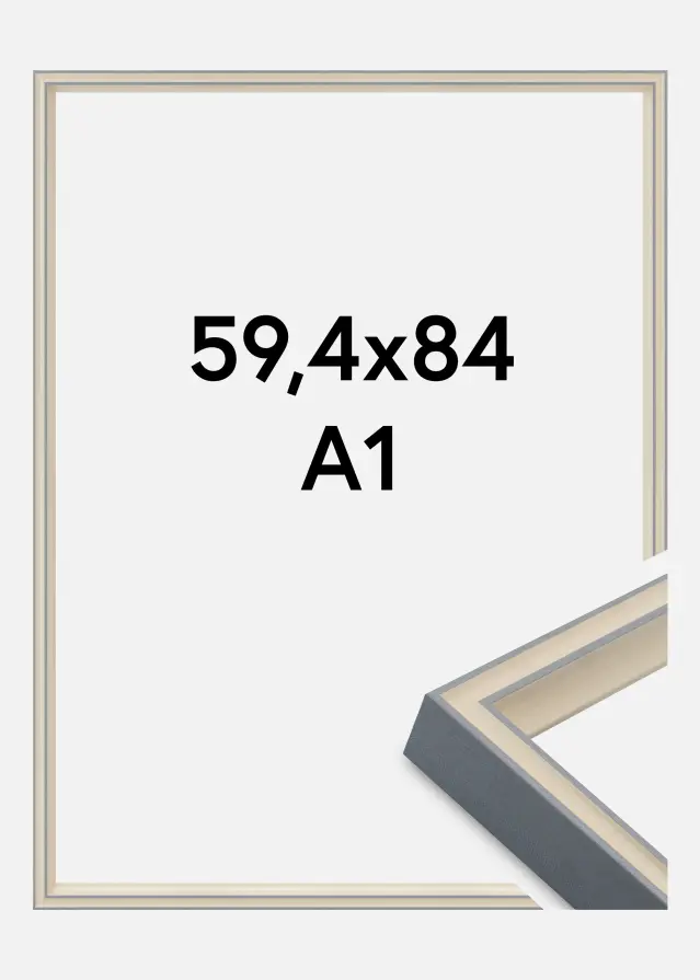 Rama Riga Szkło akrylowe Szara 59,4x84 cm (A1)