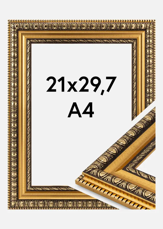 Rama Ornato Szkło akrylowe Złoto 21x29,7 cm (A4)