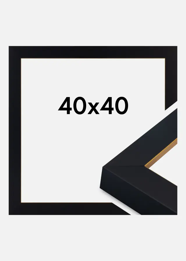 Rama Sussex Szkło akrylowe Czarny/Złoty 40x40 cm