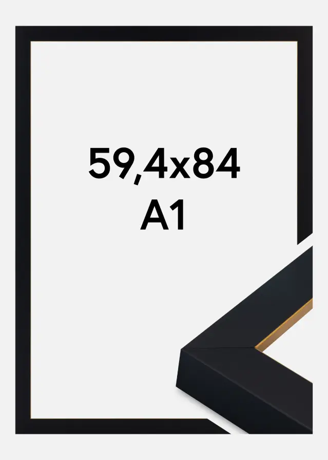 Rama Sussex Szkło akrylowe Czarny/Złoty 59,4x84,1 cm (A1)