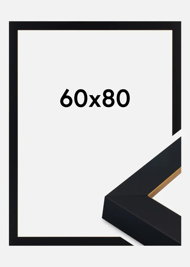 Rama Sussex Szkło akrylowe Czarny/Złoty 60x80 cm