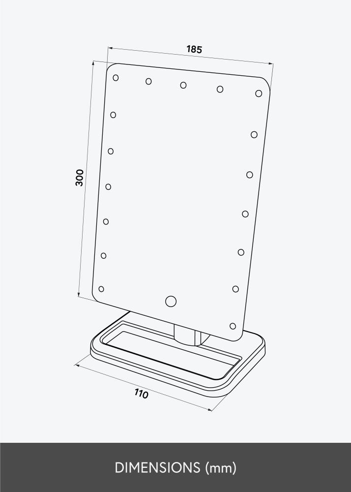 KAILA Lustro do makijażu Foot Biały 18x30 cm