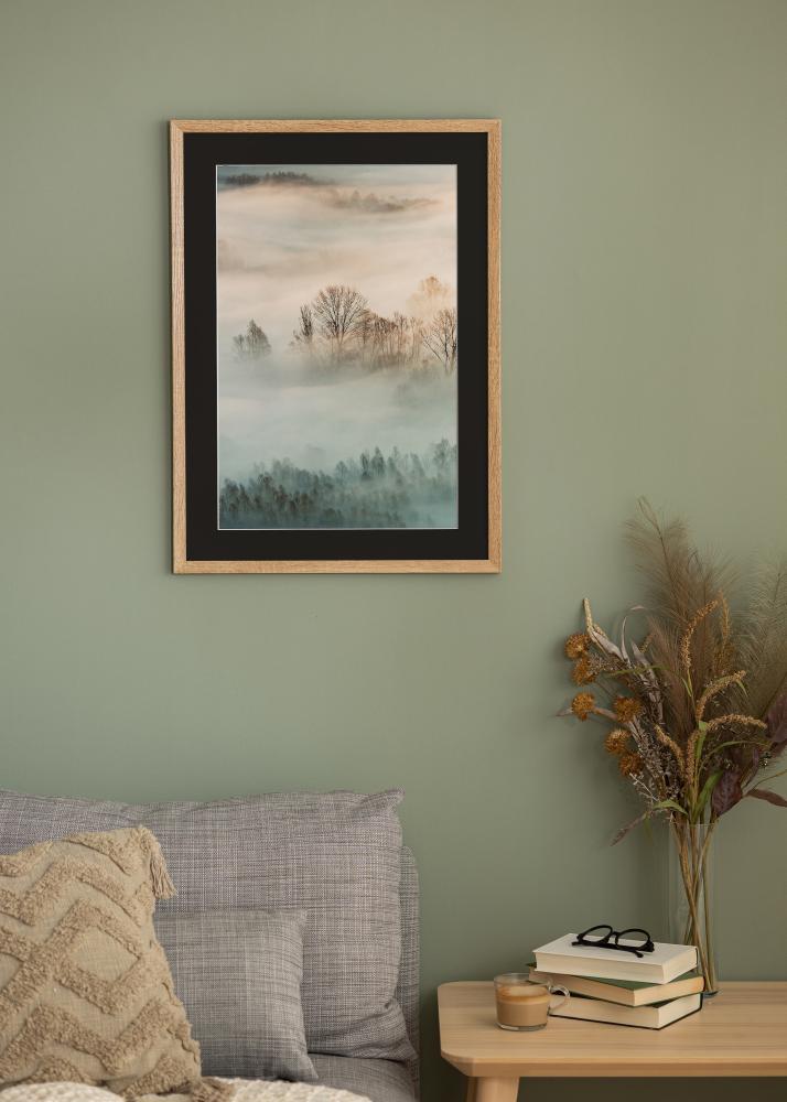 Rama Fiorito Jasny Dąb 30x40 cm - Passe-patrout Czarny 8x12 inches