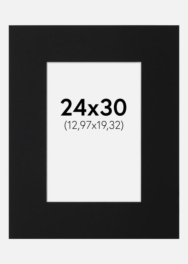 Passe-patrout Czarny Standard (Biały Rdzeń) 24x30 cm (12,97x19,32)