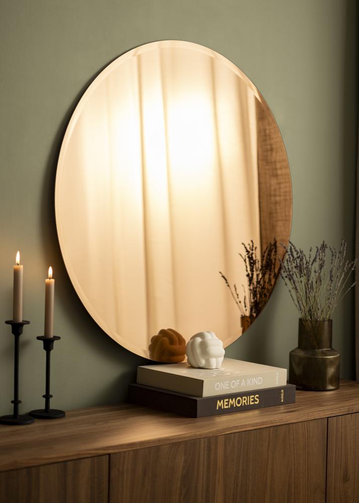 KAILA Okrągły Lustro Rose Gold Deluxe 90 cm Ø