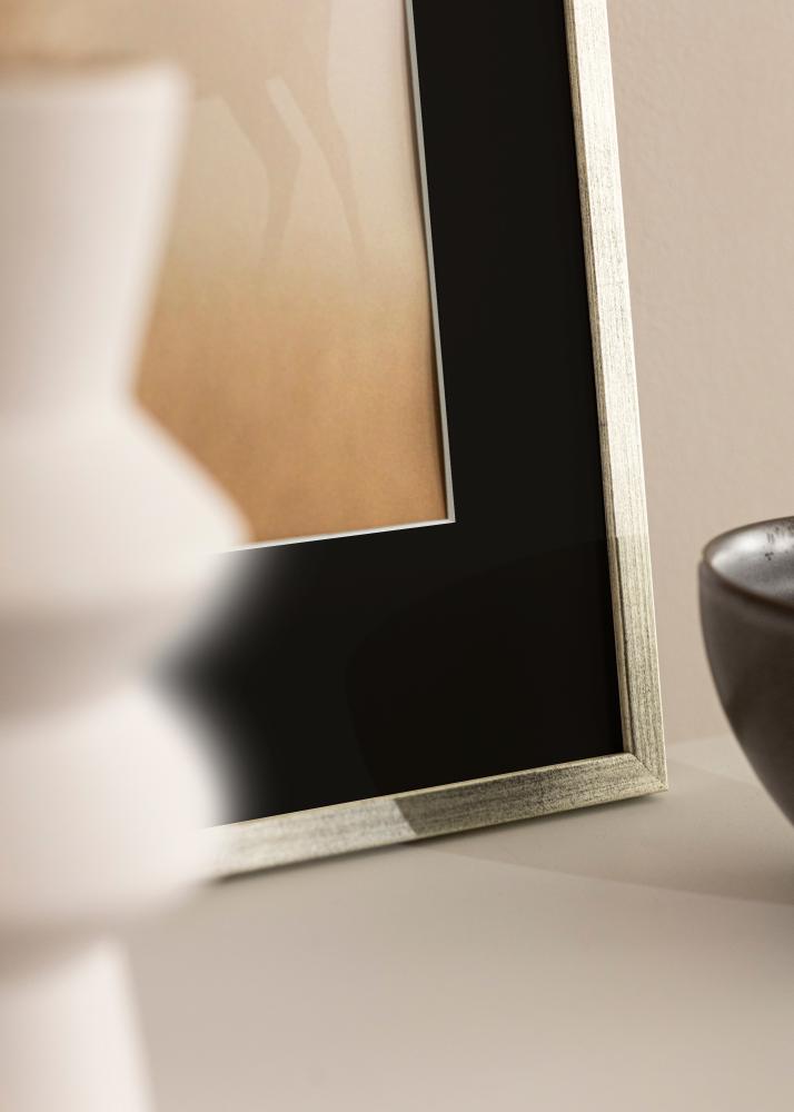 Rama Galant Srebrny 40x50 cm - Passe-patrout Czarny 12x16 inches