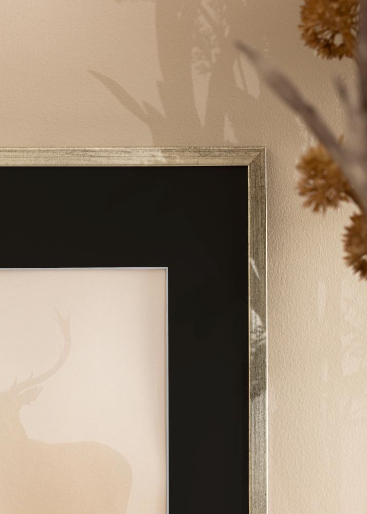 Rama Galant Srebrny 40x50 cm - Passe-patrout Czarny 12x16 inches