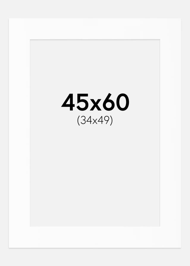 Passe-patrout Biały Standard Biały środek 45x60 cm (34x49)