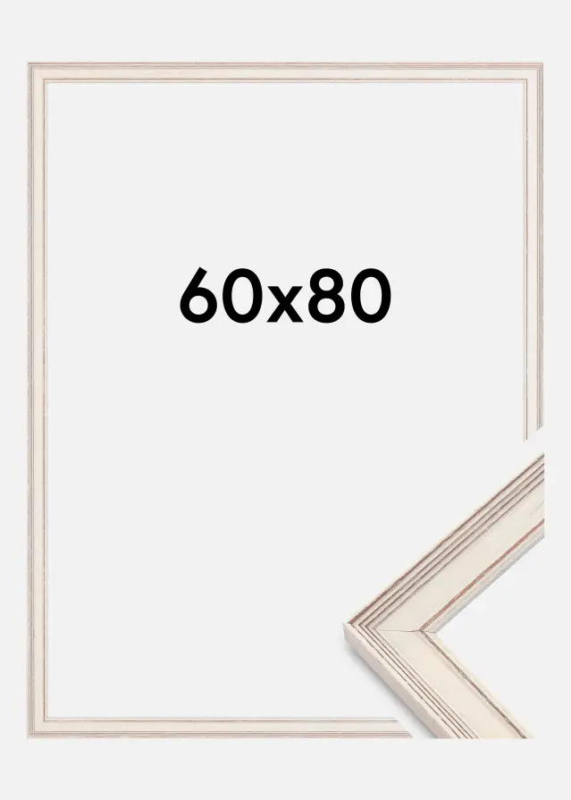 Rama Shabby Chic Szkło akrylowe Biały 60x80 cm