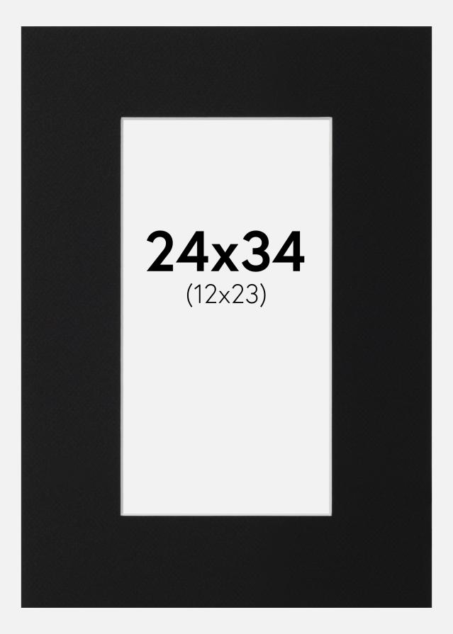 Passe-patrout Czarny Standard (Biały Rdzeń) 24x34 cm (12x23)