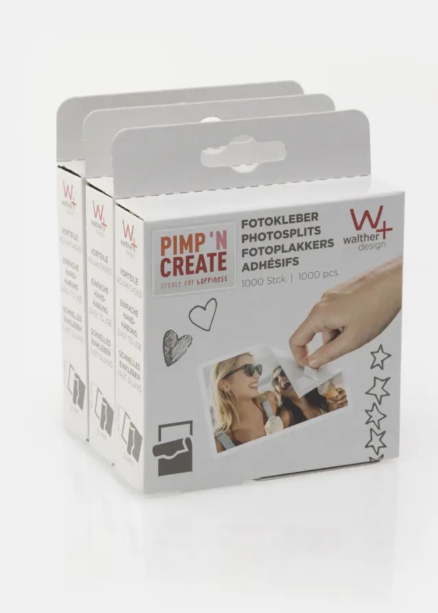 Walther Fotoprzylepce 10x12 mm - 3 x 1000 szt.
