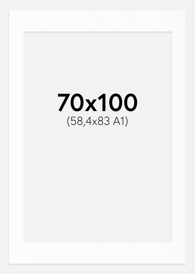 Passe-patrout Biały Standard Biały środek 70x100 cm (58,4x83 - A1)