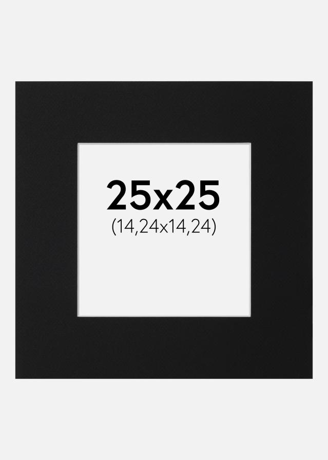 Passe-patrout Czarny Standard (Biały Rdzeń) 25x25 cm (14,24x14,24)