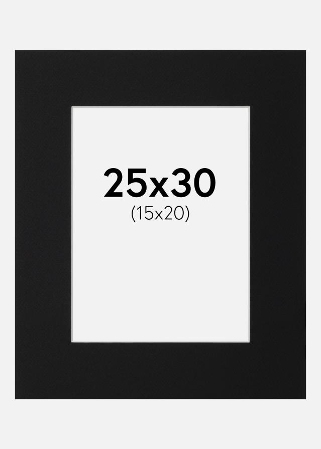 Passe-patrout Czarny Standard (Biały Rdzeń) 25x30 cm (15x20)