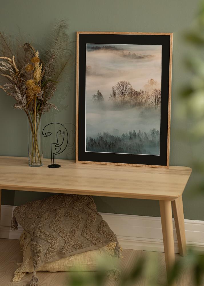 Rama Oslo Dąb 30x40 cm - Passe-patrout Czarny 18x27 cm