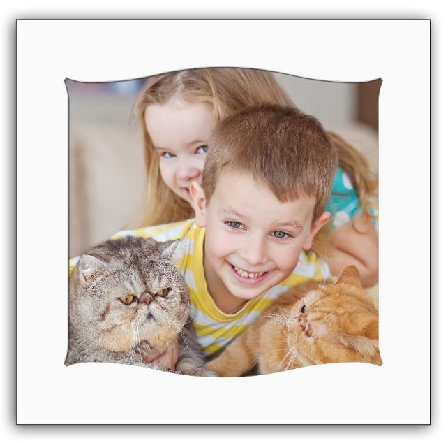 Passe-patrout Biały Falowane 40x40 cm (29x29)